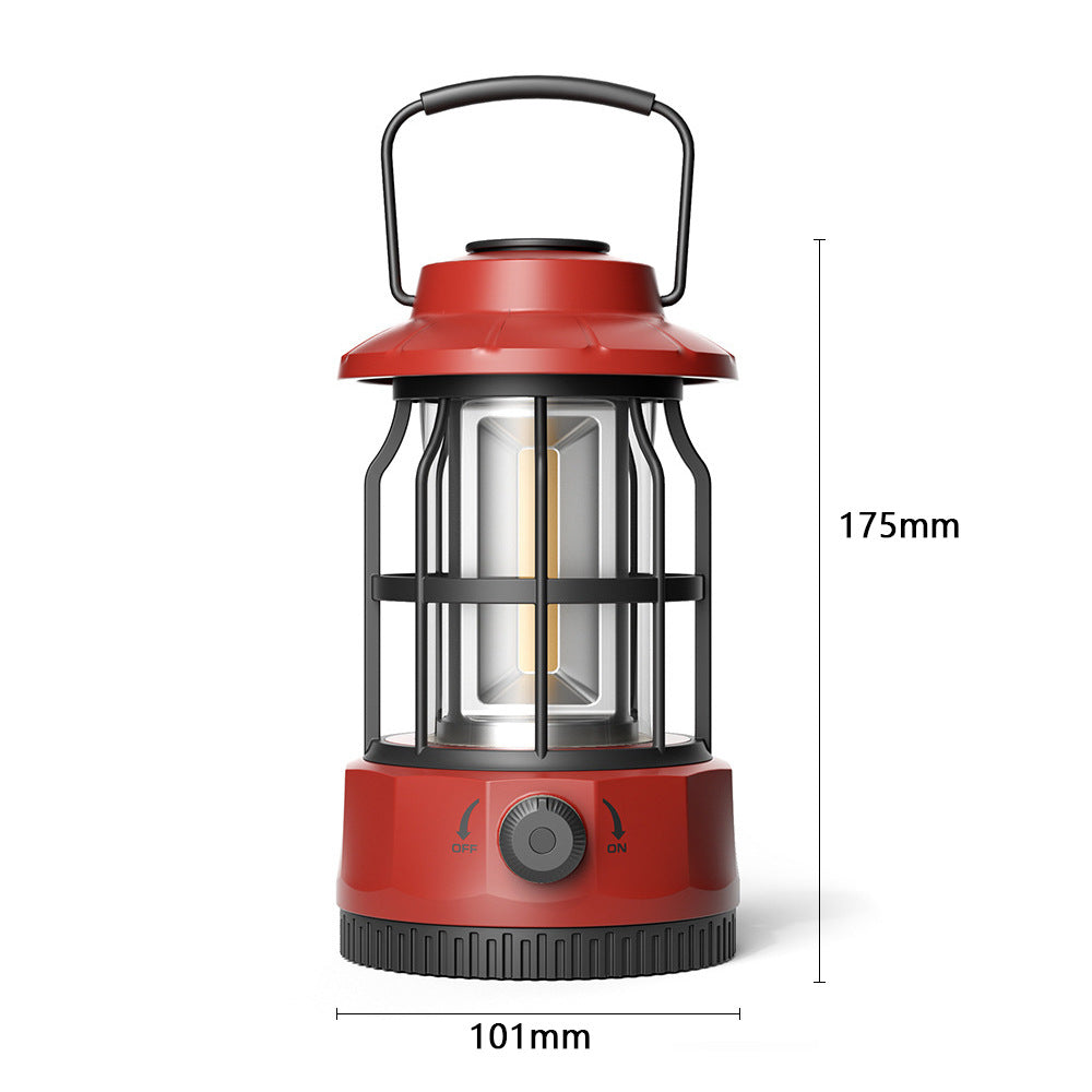 Portable COB Camping Lantern Retro Tent Light