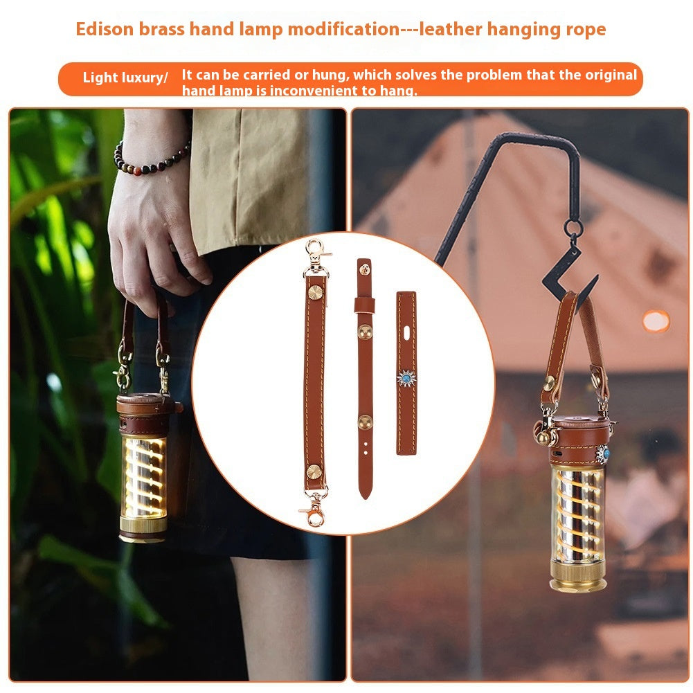 Leather Hanging Rope Camping Lantern Set (3 Piece)