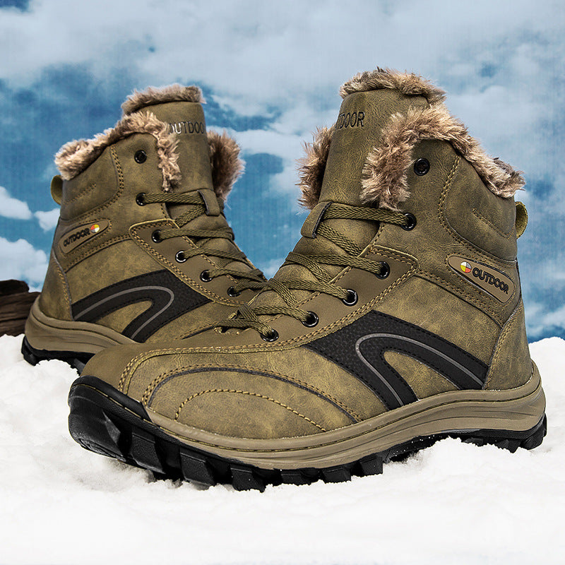 Winter Cotton Shoes Plus Velvet Warm Hiking Boots Plus Size
