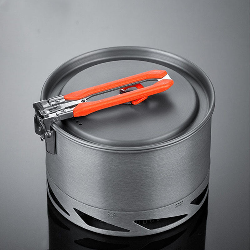 Camping Cookware Set Heat Exchanger Pot Kettle Hard Alumina
