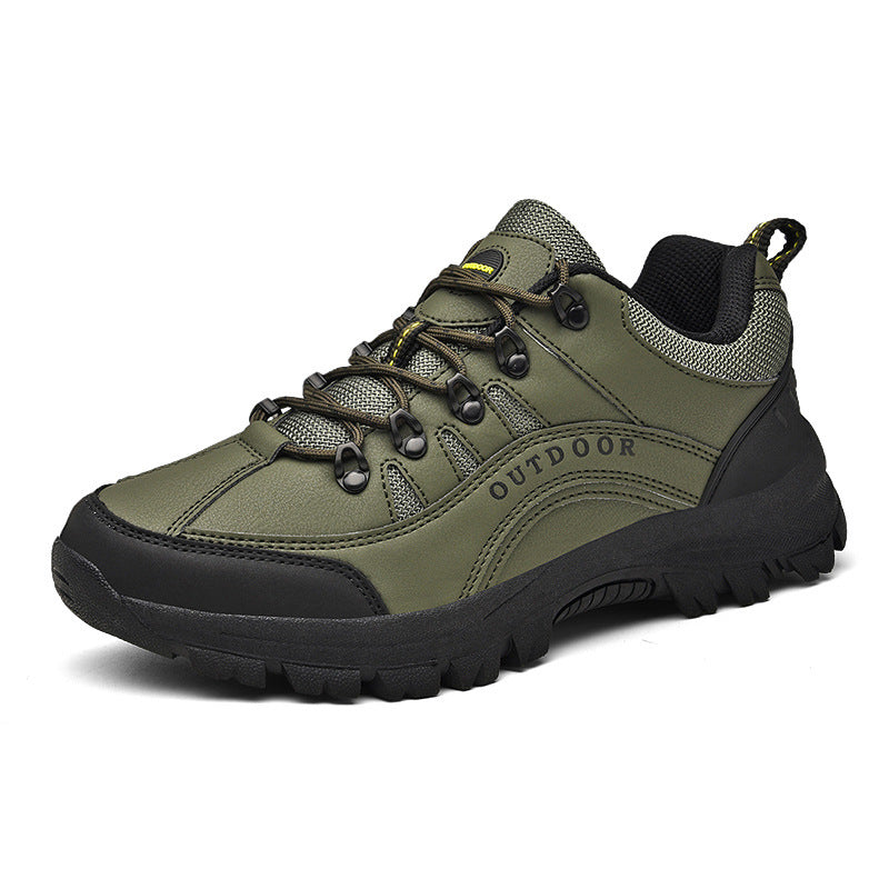 Men’s Leather Low-Top Hiking Boots Autumn Winter Outdoor Sneakers Wholesale