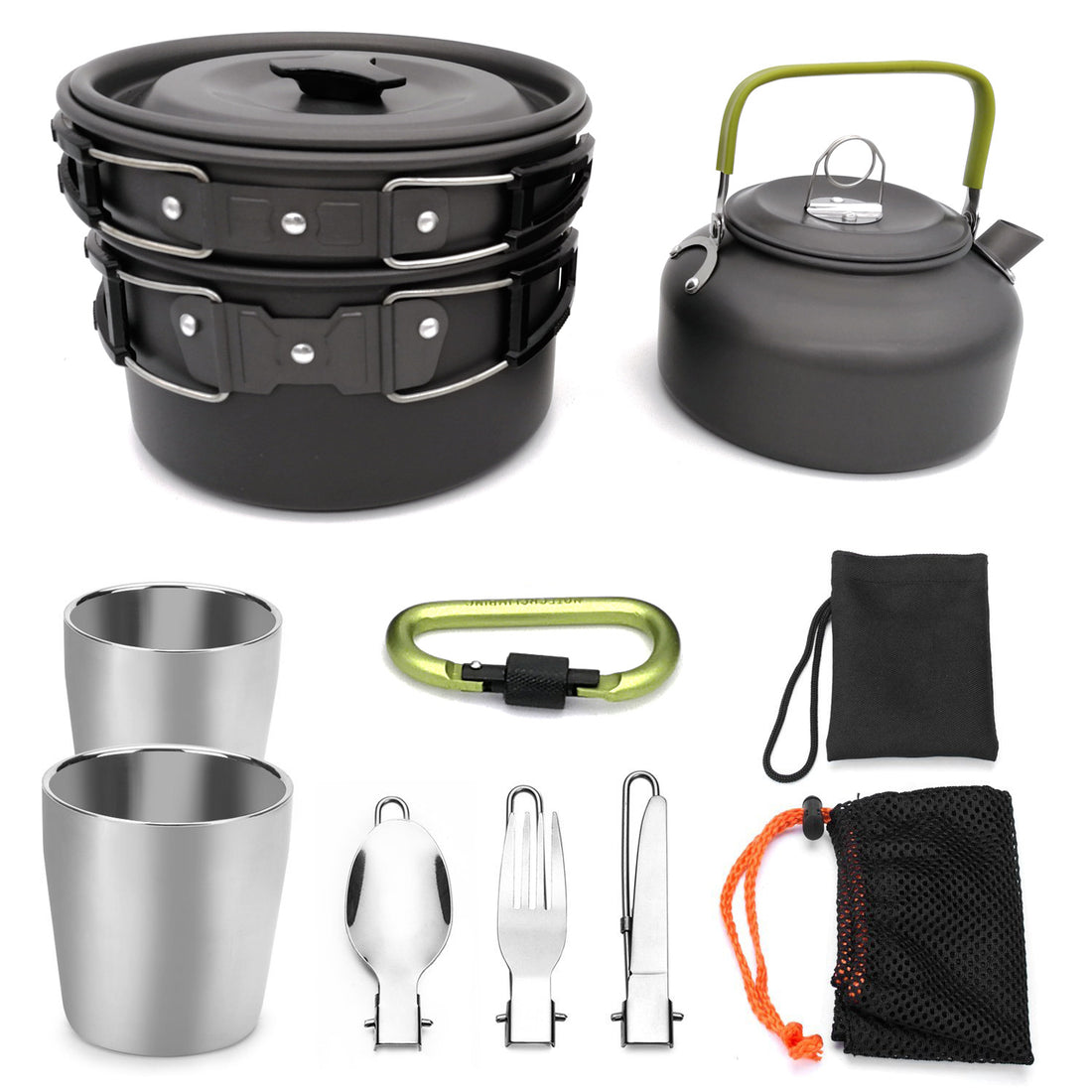 Camping Cookware Set Travel Tableware Utensil Kit Hiking Picnic