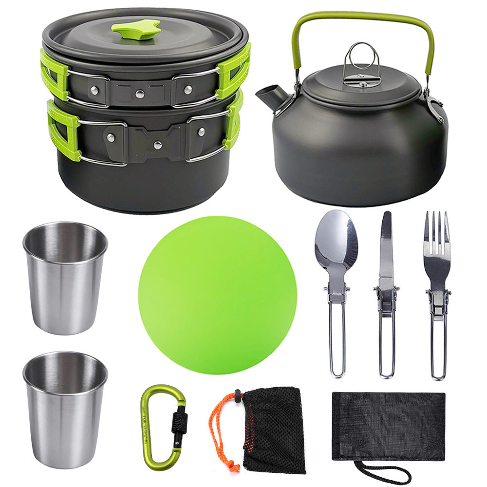 Camping Cookware Set Travel Tableware Utensil Kit Hiking Picnic