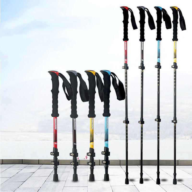 Telescopic External Lock Straight Handle Trekking Pole