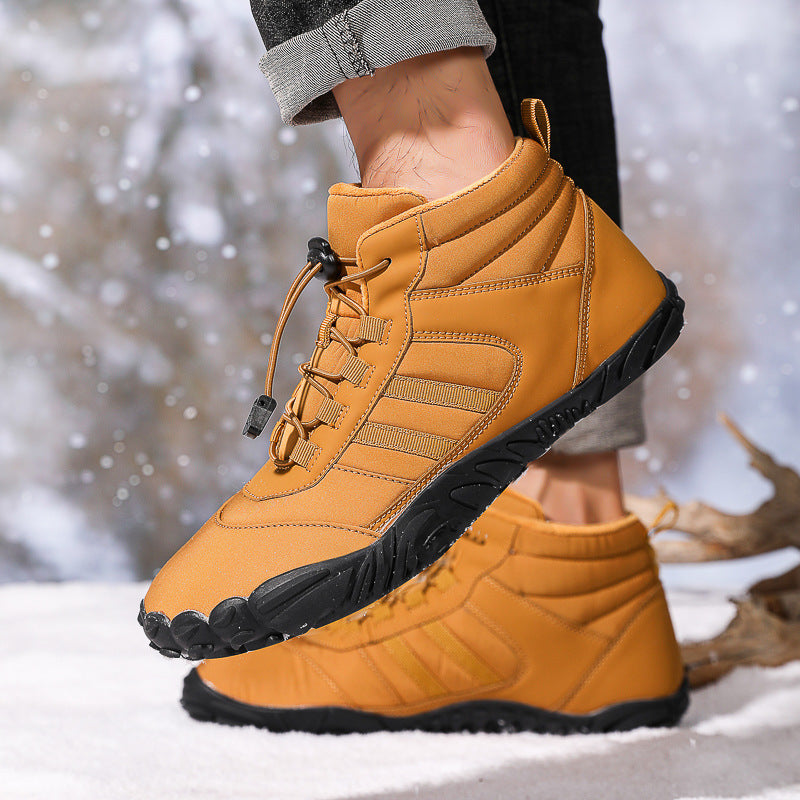 Men’s High-Top Waterproof Snow Boots Warm Non-Slip Hiking Shoes