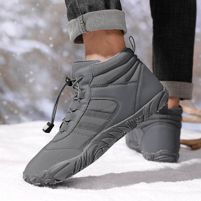 Men’s High-Top Waterproof Snow Boots Warm Non-Slip Hiking Shoes
