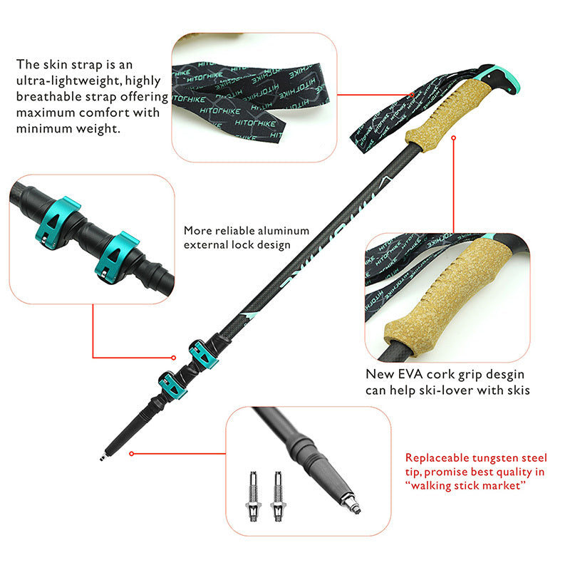 External Lock Straight Handle Sports Trekking Pole