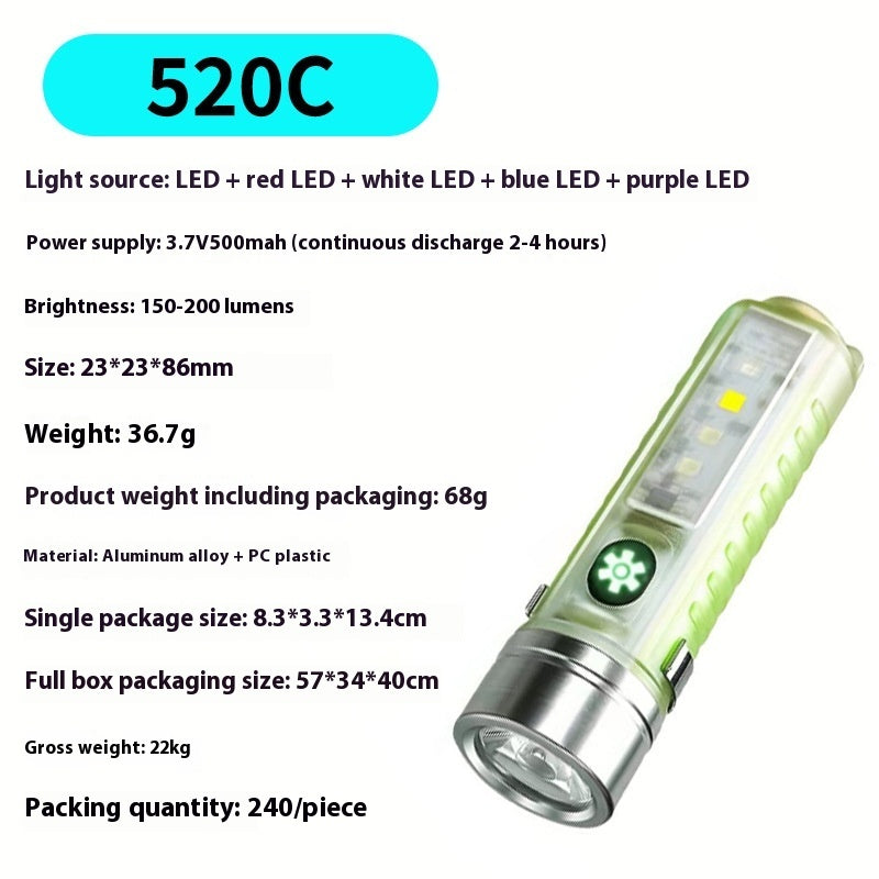 Rechargeable Waterproof Laser UV LED Camping Flashlight Pocket Lamp