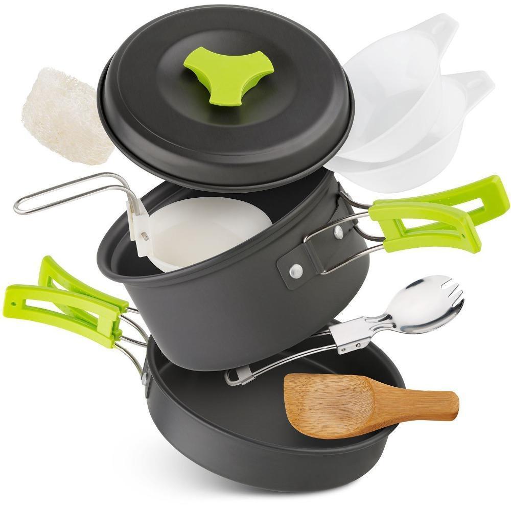 Compact Camping Cookware Set For 1-2 People