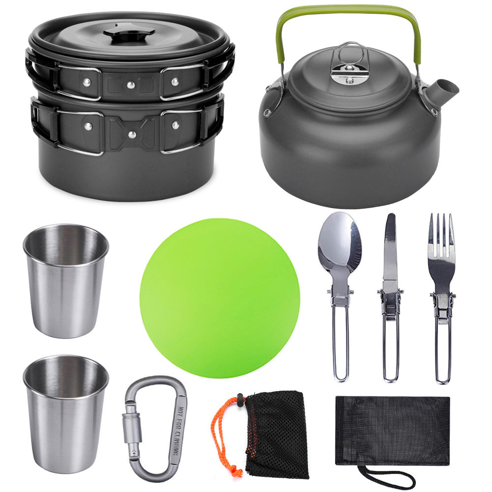 Camping Cookware Set Travel Tableware Utensil Kit Hiking Picnic