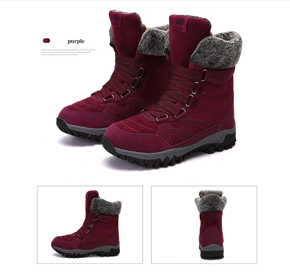 Women’s Winter Snow Boots Warm Velvet Hiking Ski Travel Shoes