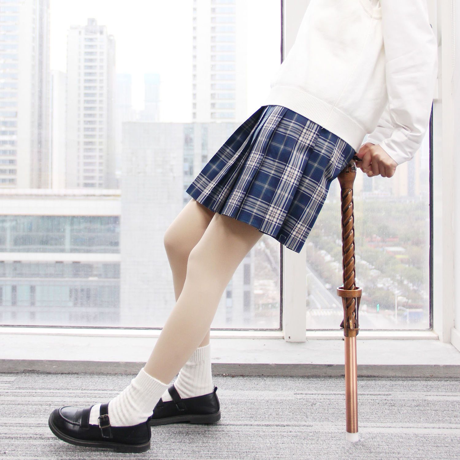 Folding Trekking Pole with Portable Stool