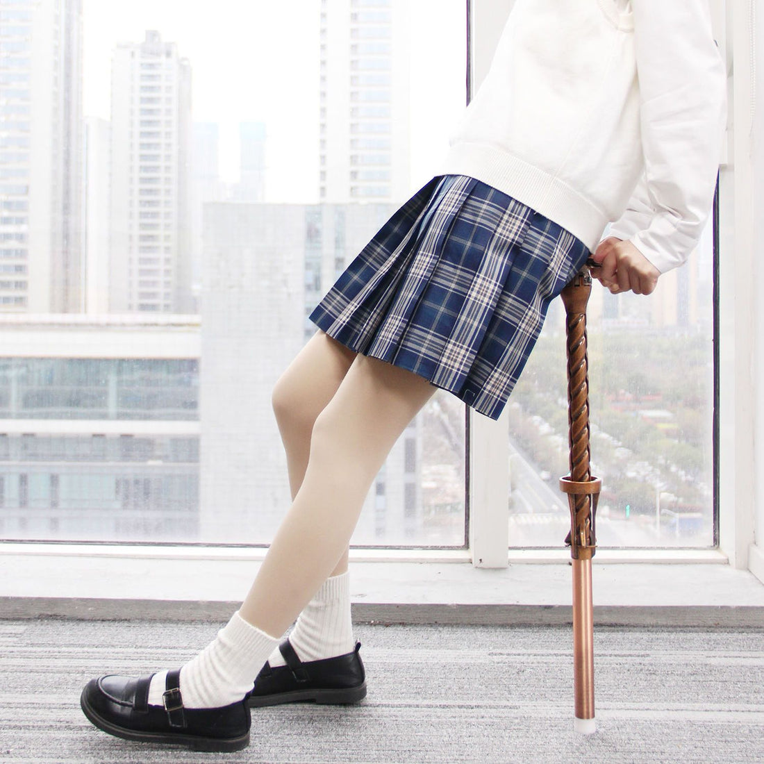 Folding Trekking Pole with Portable Stool