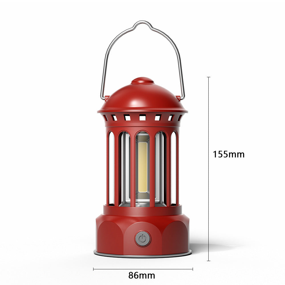 Portable COB Camping Lantern Retro Tent Light