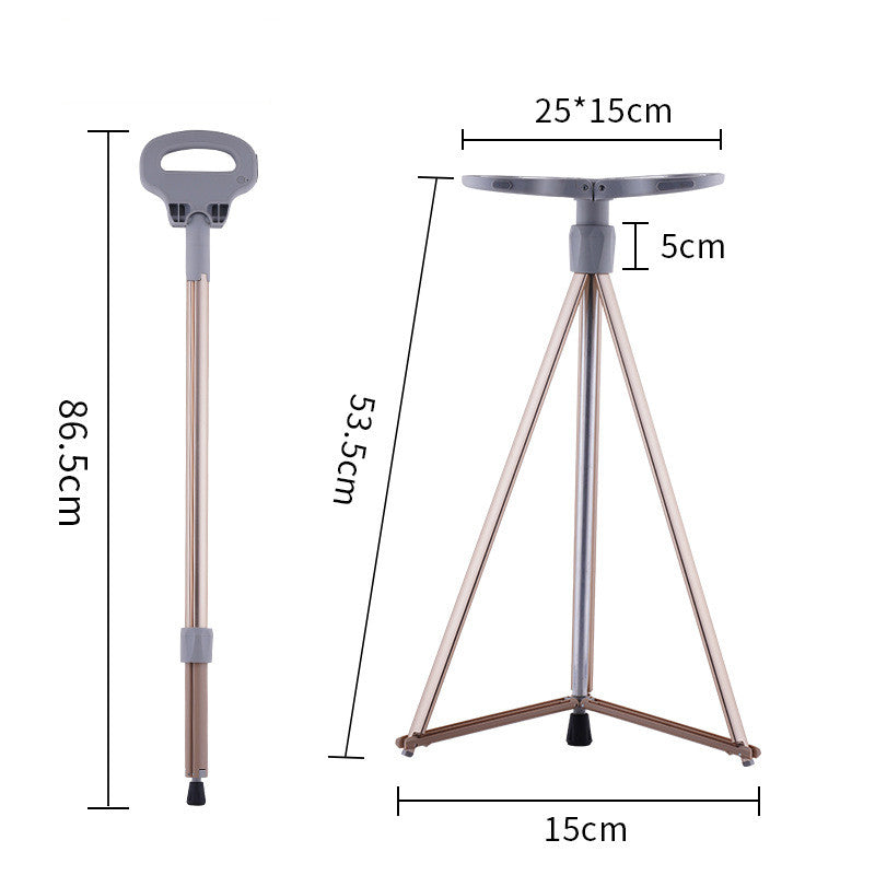 Folding Aluminum Alloy Multi Function Trekking Crutch