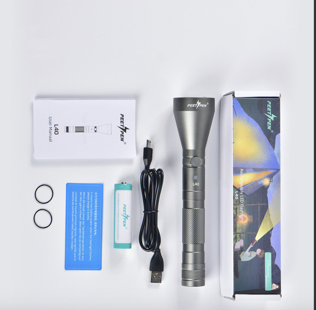 Rechargeable Camping Flashlight With Compass