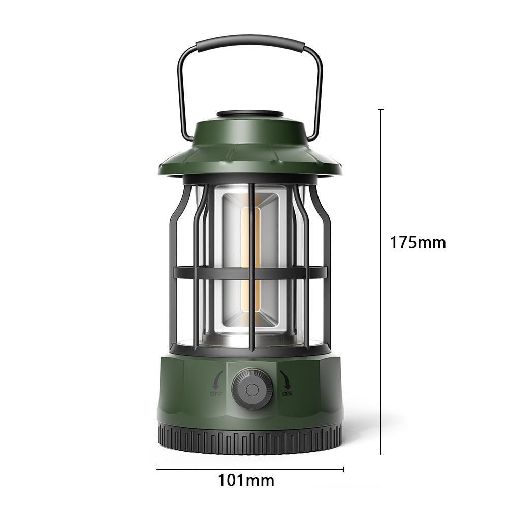Portable COB Camping Lantern Retro Tent Light