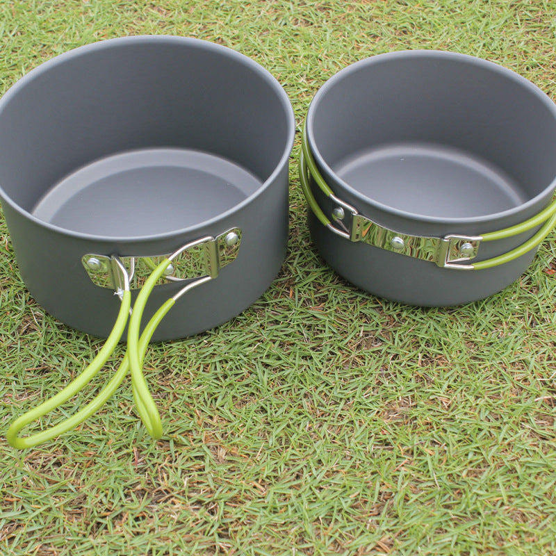 Portable Camping Cookware Set Non-Stick Pan Pot Bowl Set