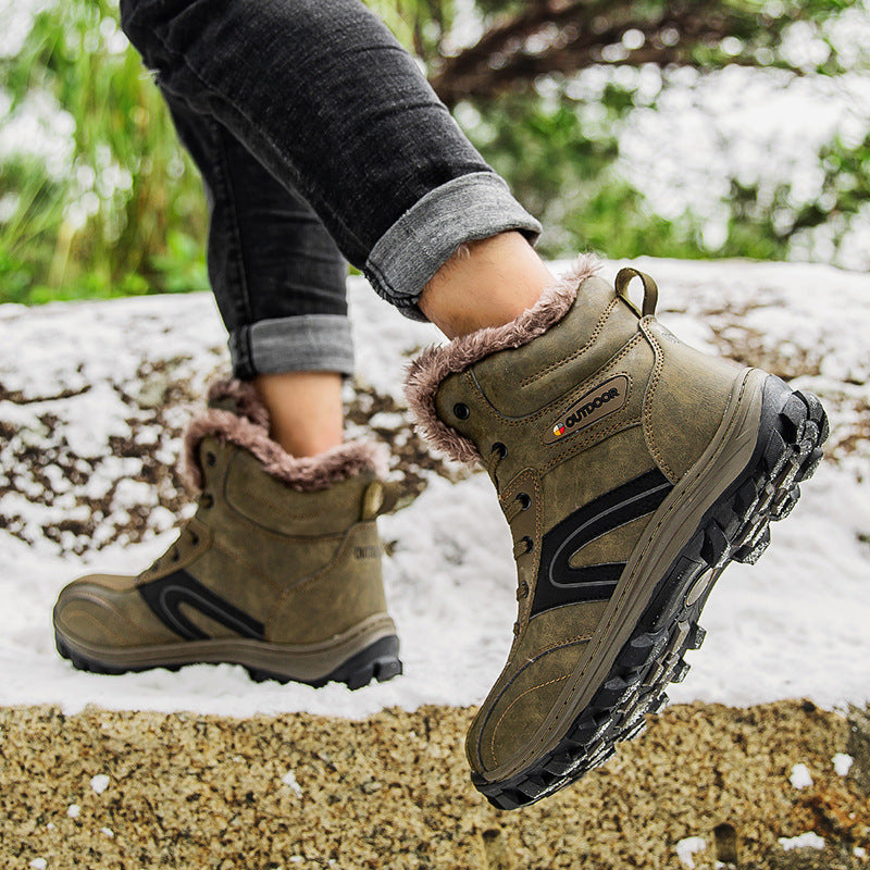 Winter Cotton Shoes Plus Velvet Warm Hiking Boots Plus Size