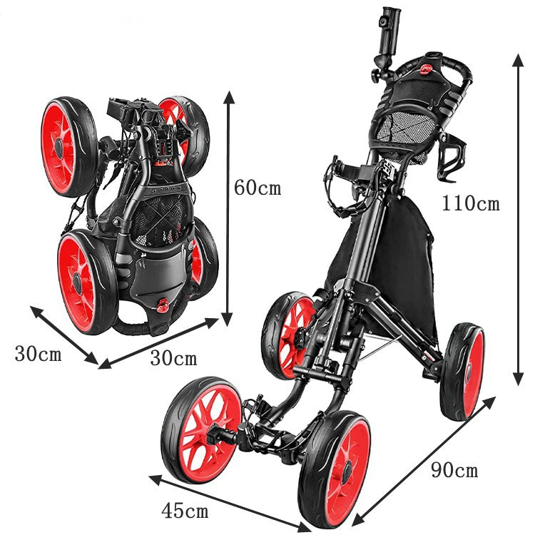Foldable 4 Wheel Golf Trolley