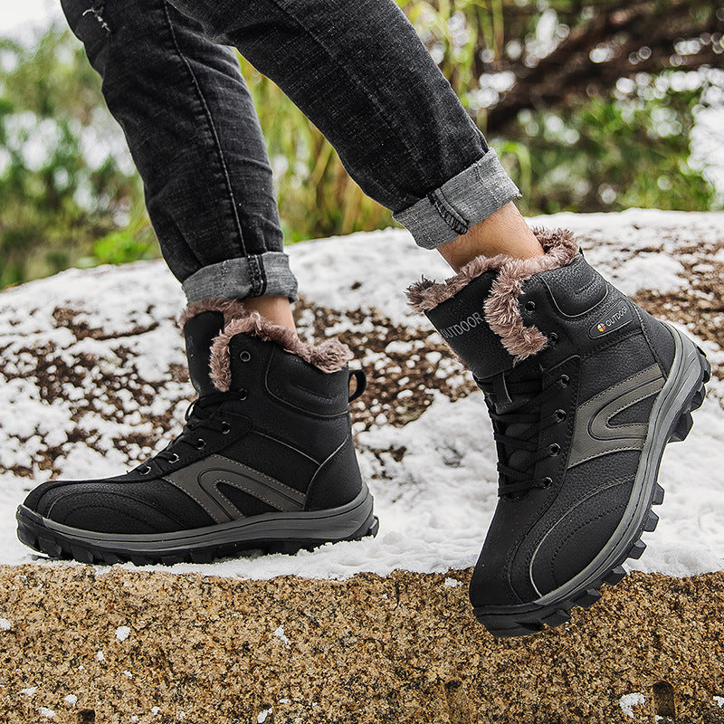 Winter Cotton Shoes Plus Velvet Warm Hiking Boots Plus Size
