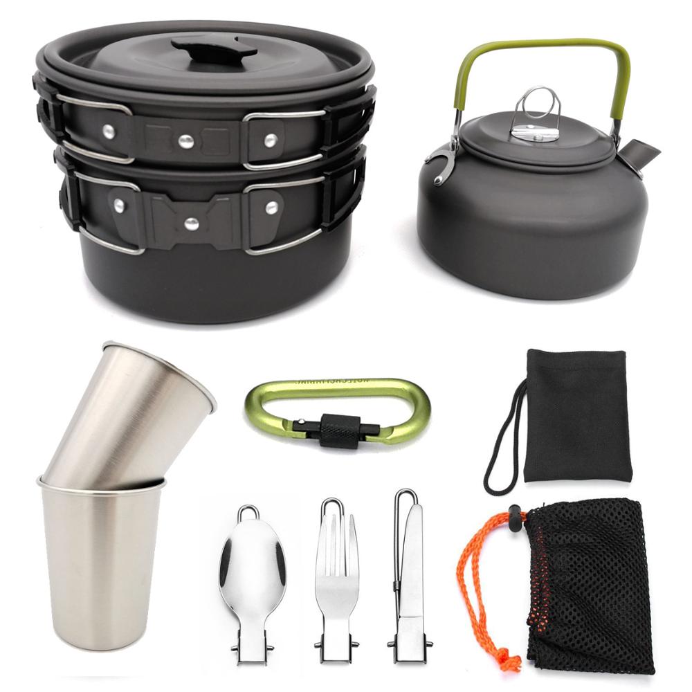 Camping Cookware Set Travel Tableware Utensil Kit Hiking Picnic