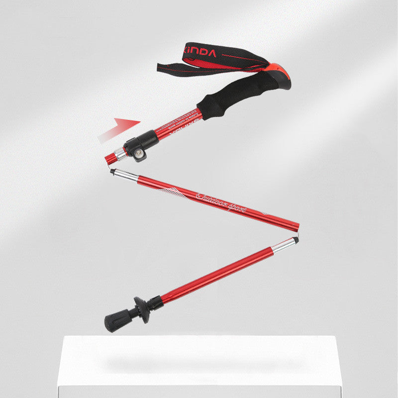 Aluminum Alloy Hiking Walking Stick Crutch Trekking Pole