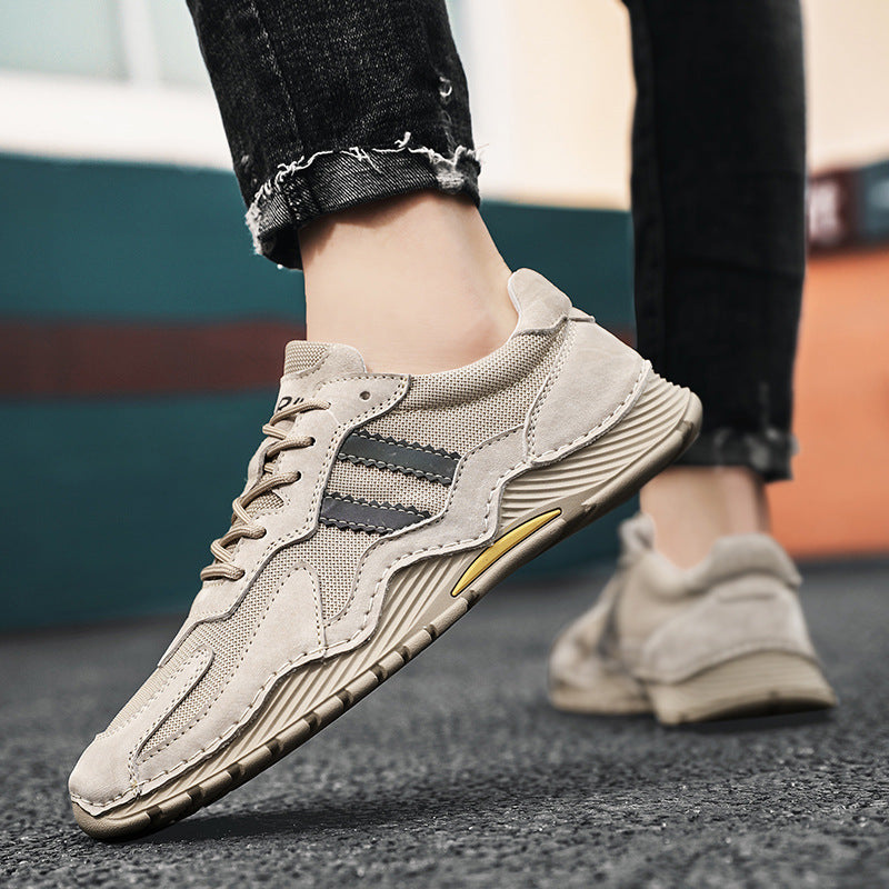 Men’s Low-Top Lace-Up Hiking Boots Fashion Platform Shoes