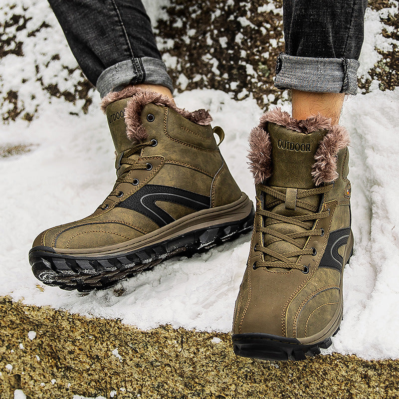 Winter Cotton Shoes Plus Velvet Warm Hiking Boots Plus Size