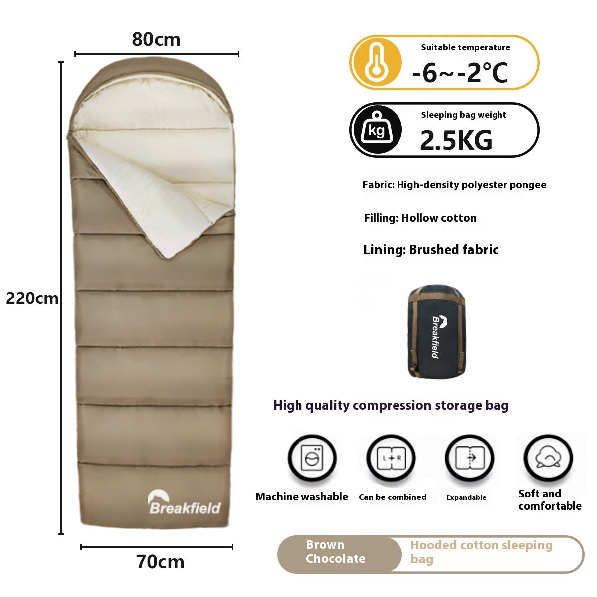 Four Seasons Waterproof Cotton Camping Sleeping Bag