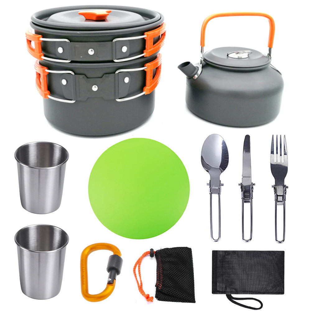 Camping Cookware Set Travel Tableware Utensil Kit Hiking Picnic