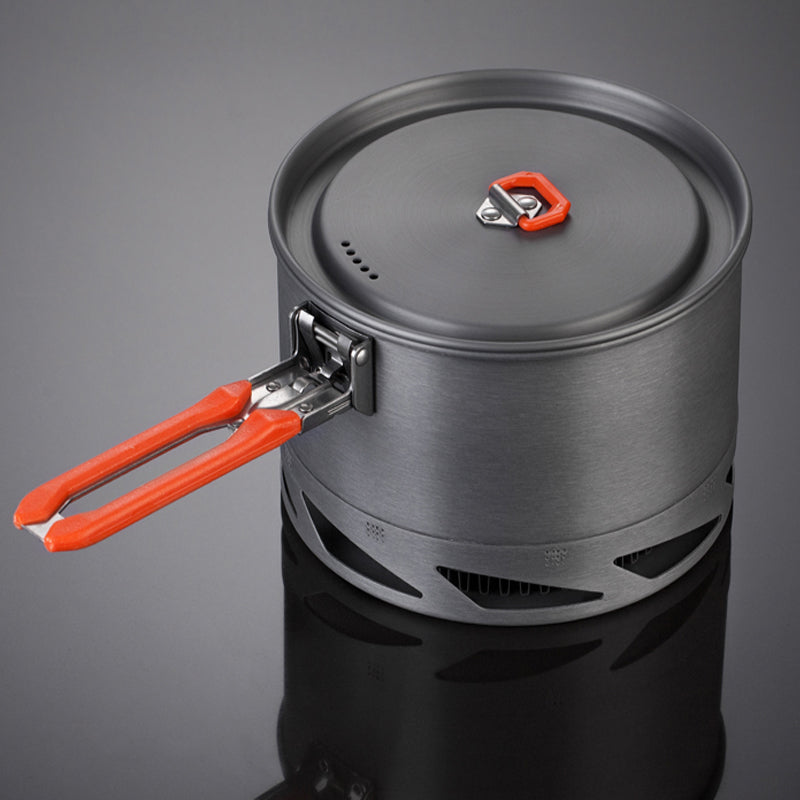 Camping Cookware Set Heat Exchanger Pot Kettle Hard Alumina