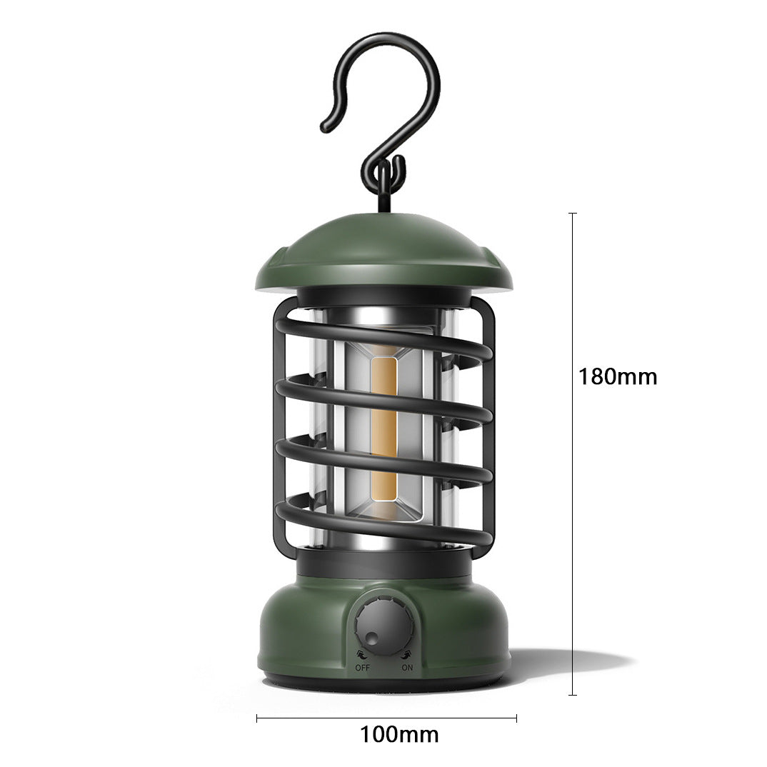 Portable COB Camping Lantern Retro Tent Light