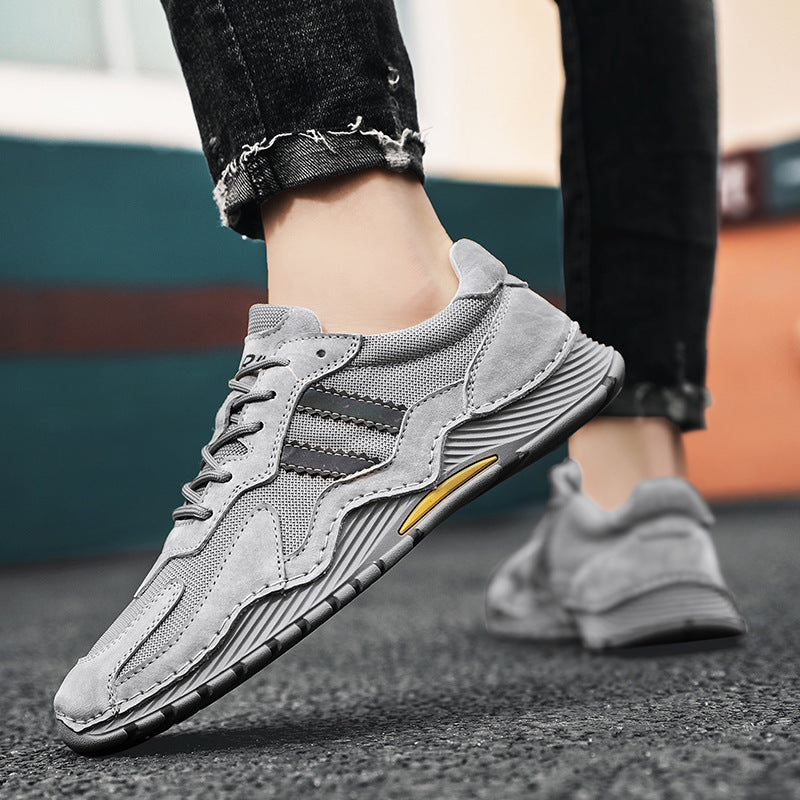Men’s Low-Top Lace-Up Hiking Boots Fashion Platform Shoes