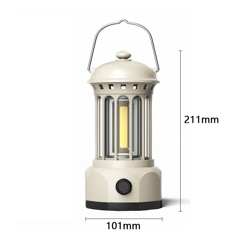 Portable COB Camping Lantern Retro Tent Light