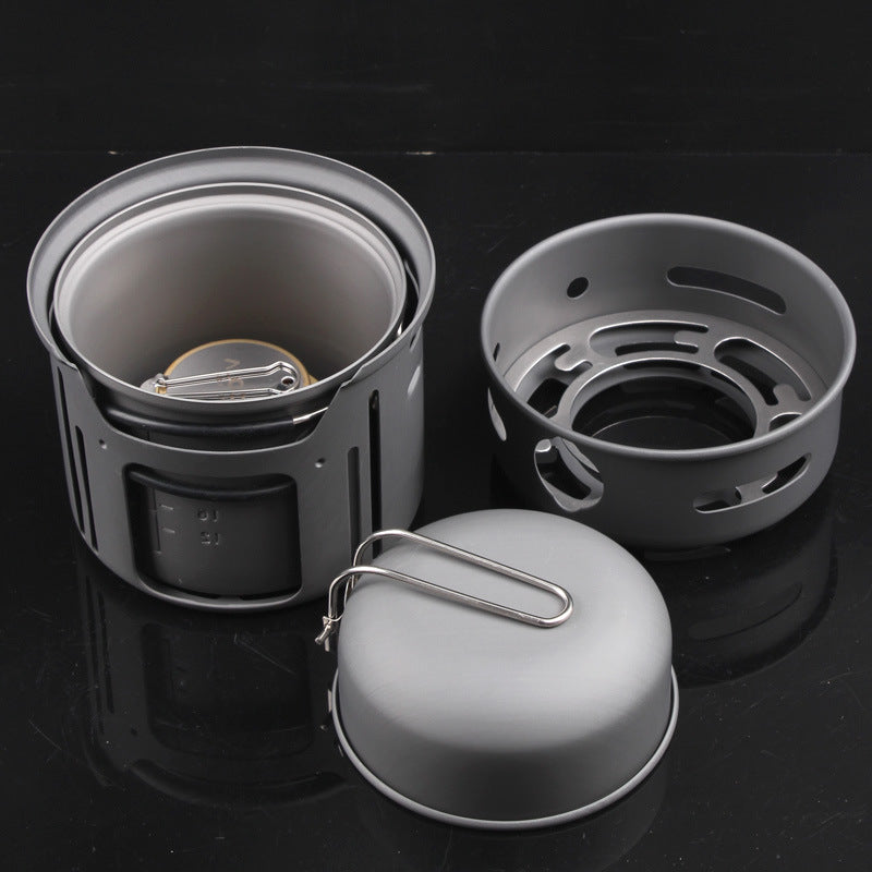 Aluminum Alloy Camping Cookware Set 7-Piece Portable Set For 1-2 People