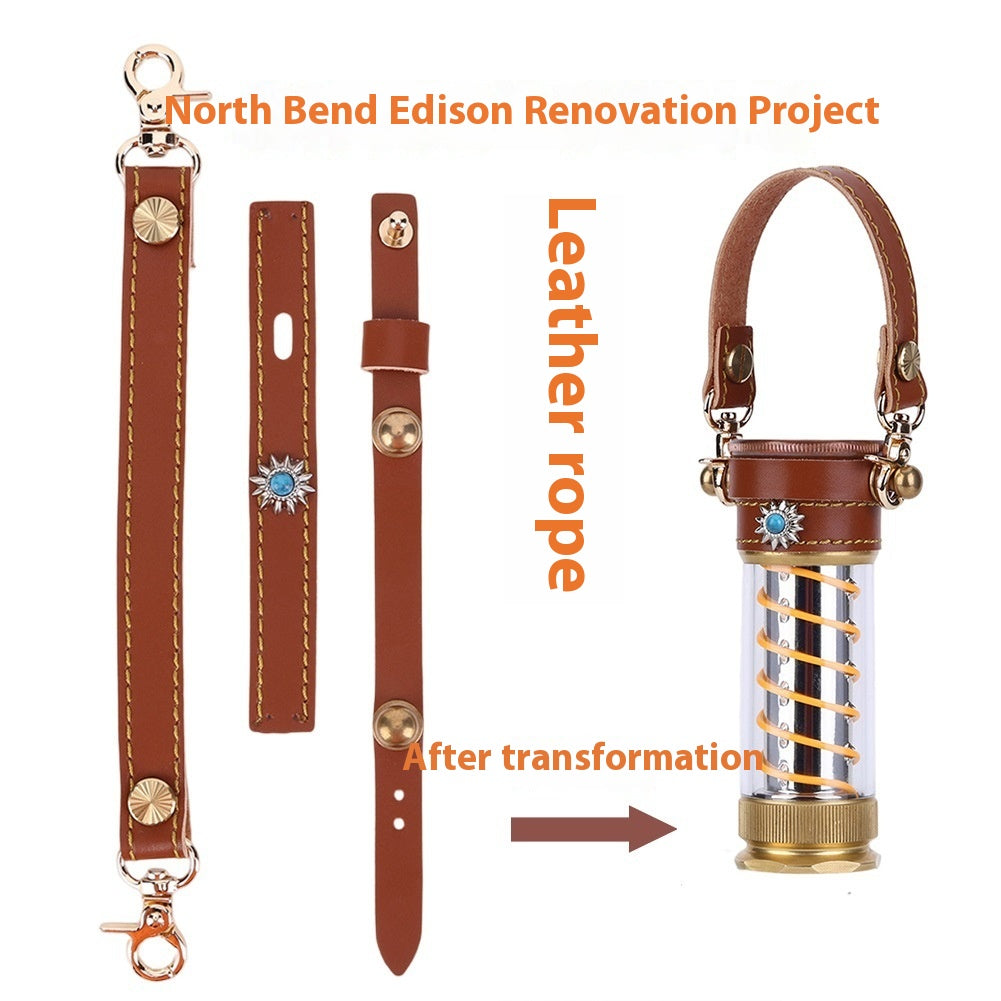 Leather Hanging Rope Camping Lantern Set (3 Piece)