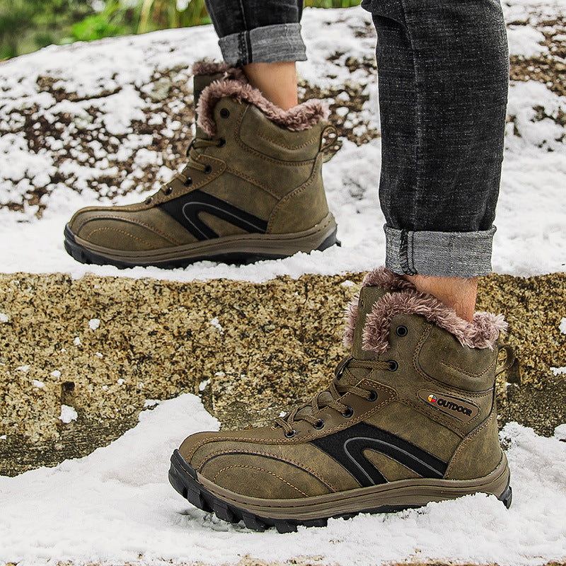 Winter Cotton Shoes Plus Velvet Warm Hiking Boots Plus Size