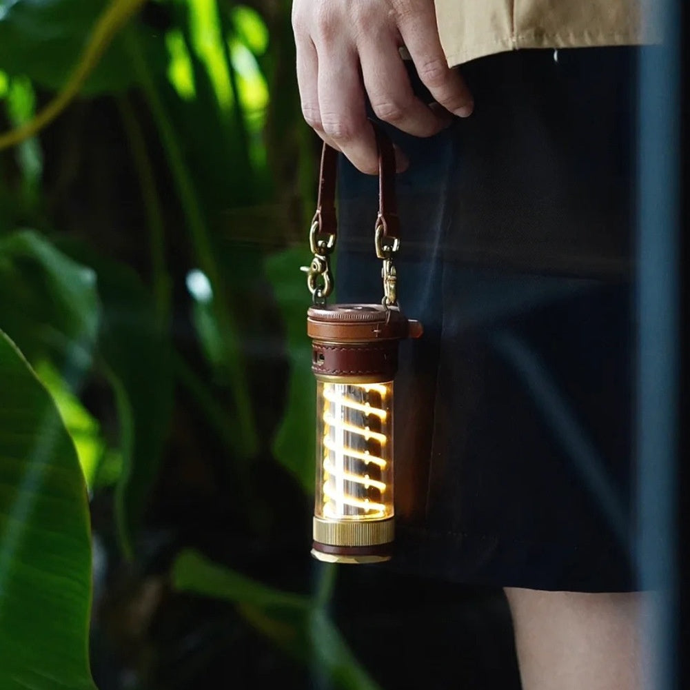 Leather Hanging Rope Camping Lantern Set (3 Piece)