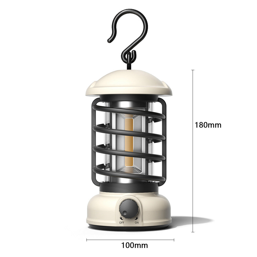 Portable COB Camping Lantern Retro Tent Light