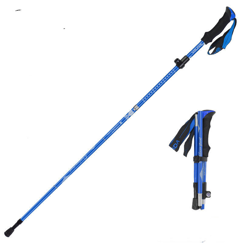 Aluminum Alloy Hiking Walking Stick Crutch Trekking Pole