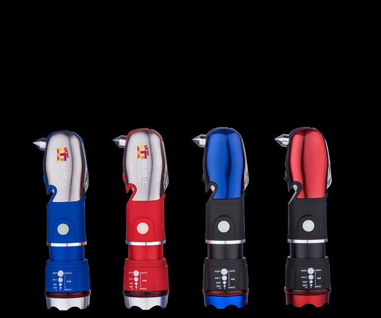 Multifunctional LED Camping Flashlight Escape Hammer