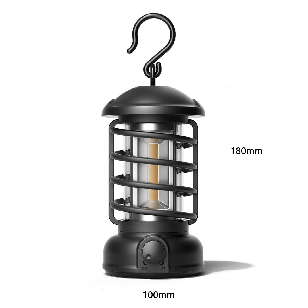 Portable COB Camping Lantern Retro Tent Light