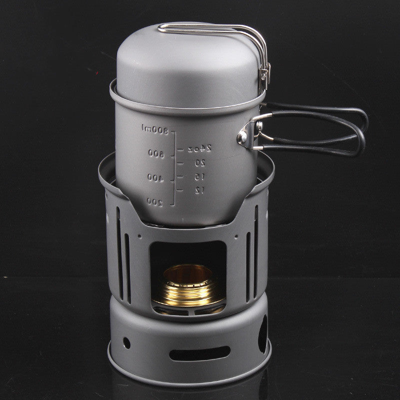 Aluminum Alloy Camping Cookware Set 7-Piece Portable Set For 1-2 People