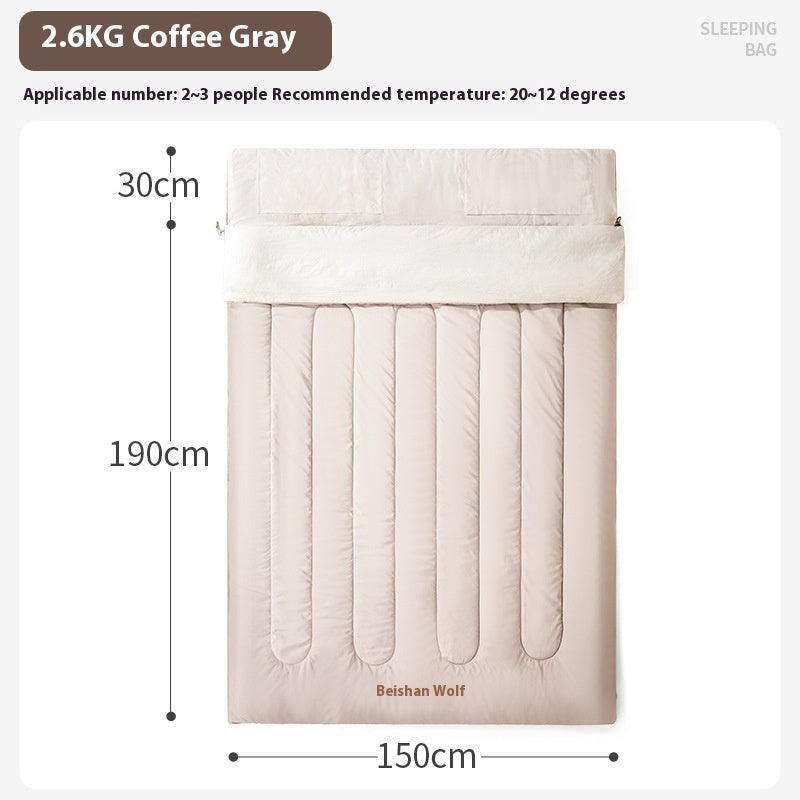 Double Thickened Outdoor Cold Protection Camping Sleeping Bag