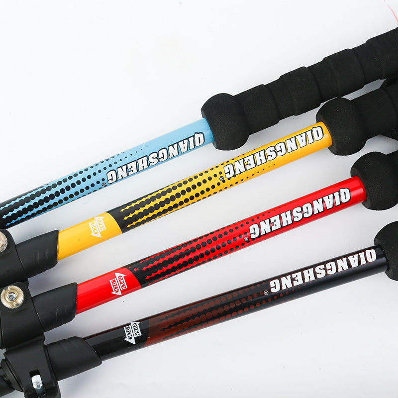 Telescopic External Lock Straight Handle Trekking Pole