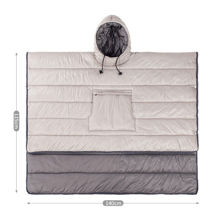 Portable Camping Quilt Wearable Sleeping Bag Cloak