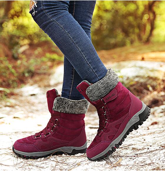 Women’s Winter Snow Boots Warm Velvet Hiking Ski Travel Shoes