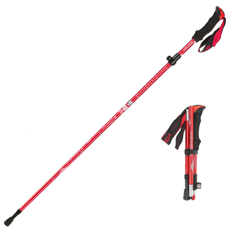 Aluminum Alloy Hiking Walking Stick Crutch Trekking Pole
