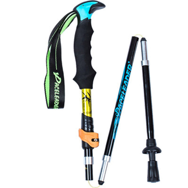 Folding Retractable Straight Handle Trekking Pole